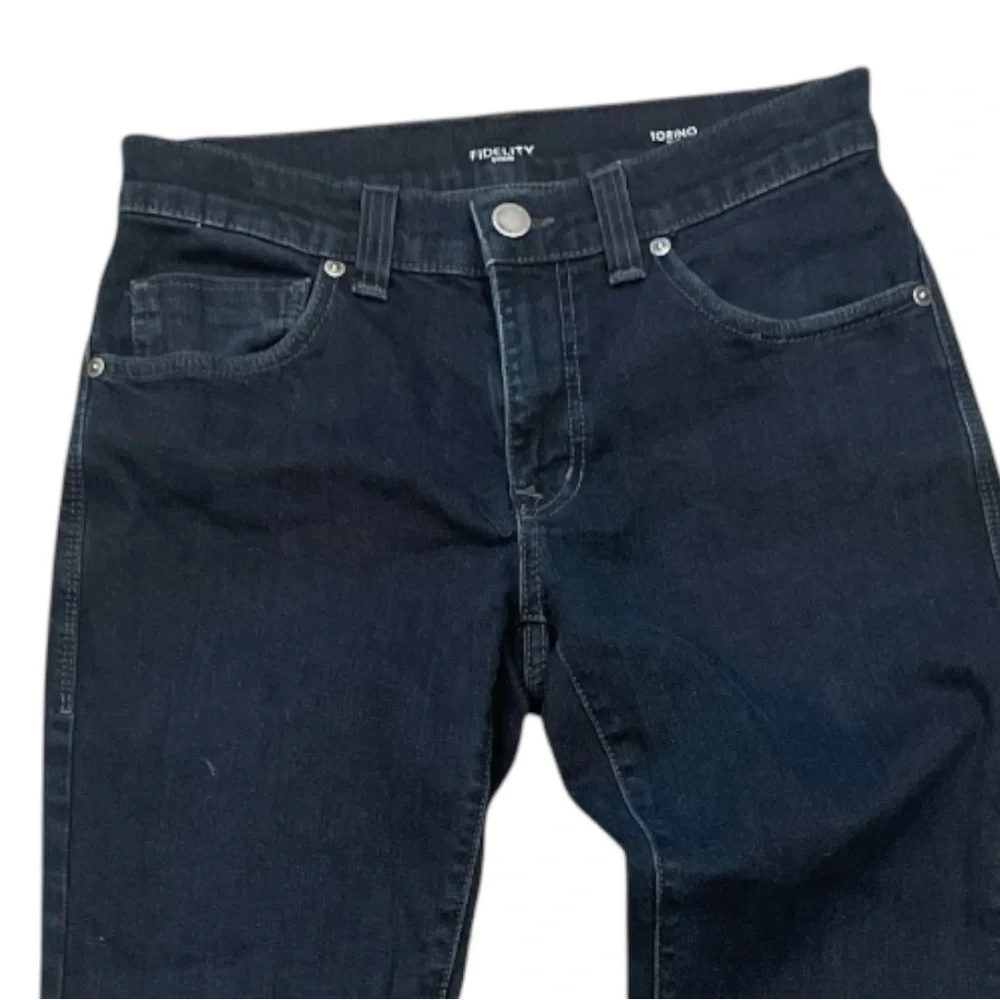 Fidelity Torino Slim Dark Wash Jeans 29 Minimal Stretch Clean Denim - Picture 3 of 11